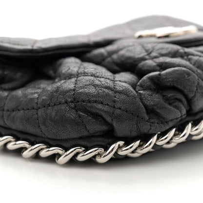 Chanel Washed Lambskin Quilted Mini Chain Around Flap Black 9 of 13