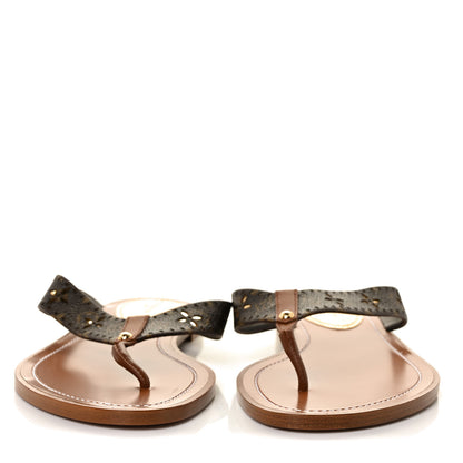 Louis Vuitton Monogram Sunny Flat Thong Sandals 39 Brown 2 of 8