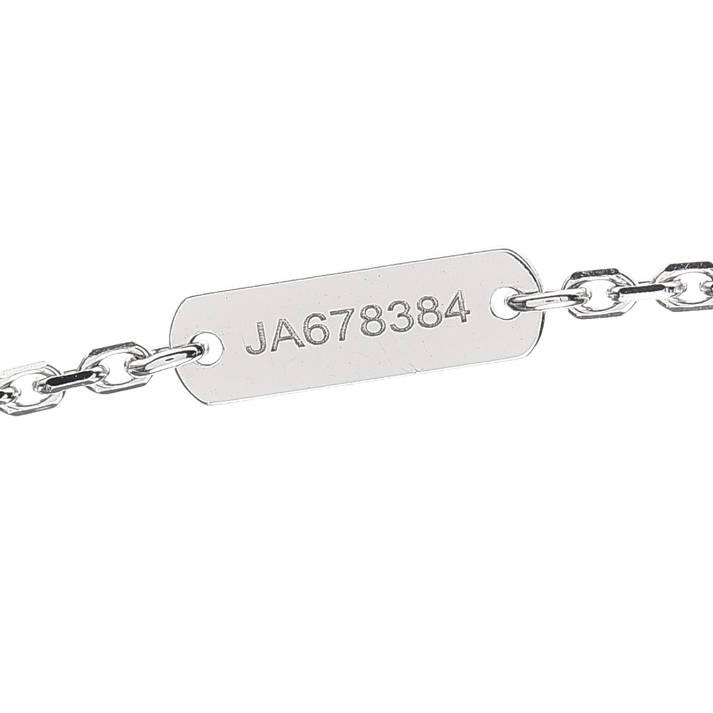 18K White Gold Diamond Vintage Alhambra Pendant Necklace