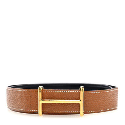 Hermes Box Togo 32mm Idem Belt 85 34 Black Gold 1 of 4