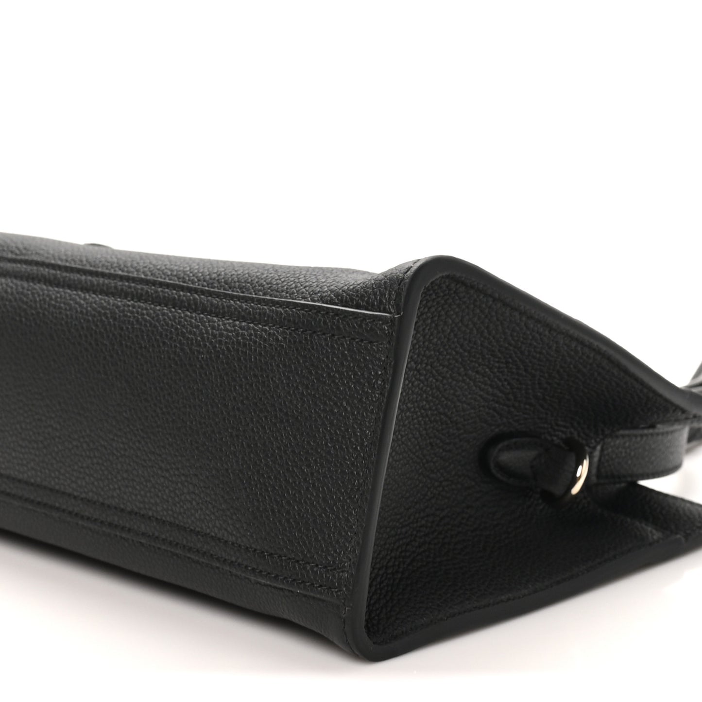 Grained Calfskin Medium Jackie Top Handle Bag Black