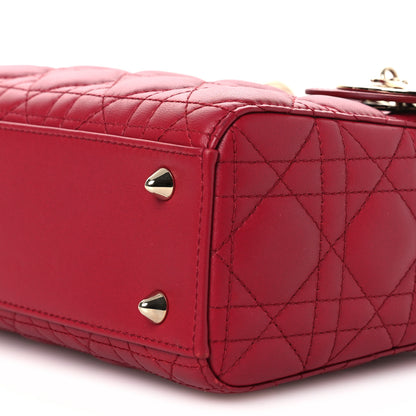 Christian Dior Lambskin Cannage Small My ABCDior Lady Dior Red 10 of 12