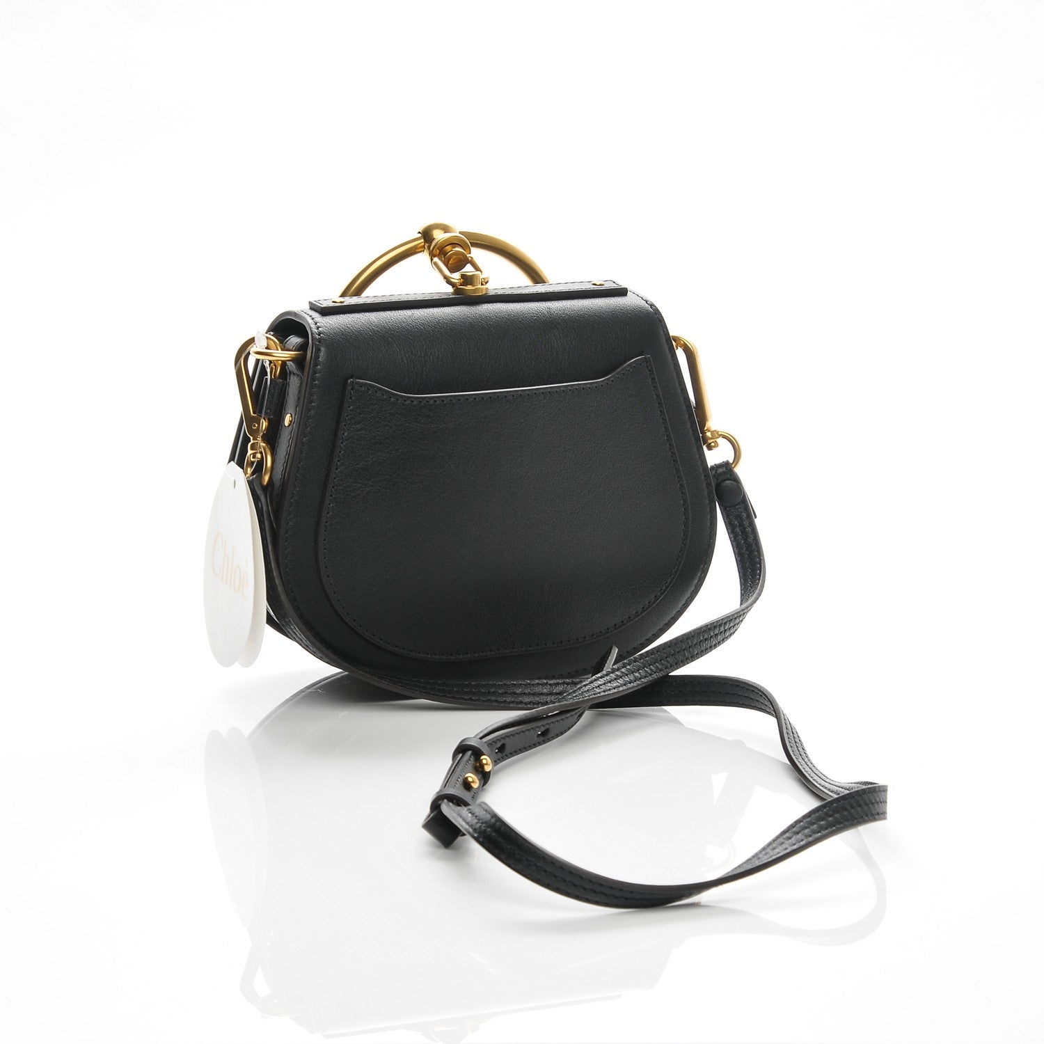 Chloe Calfskin Suede Small Nile Bracelet Bag Black 3 of 7