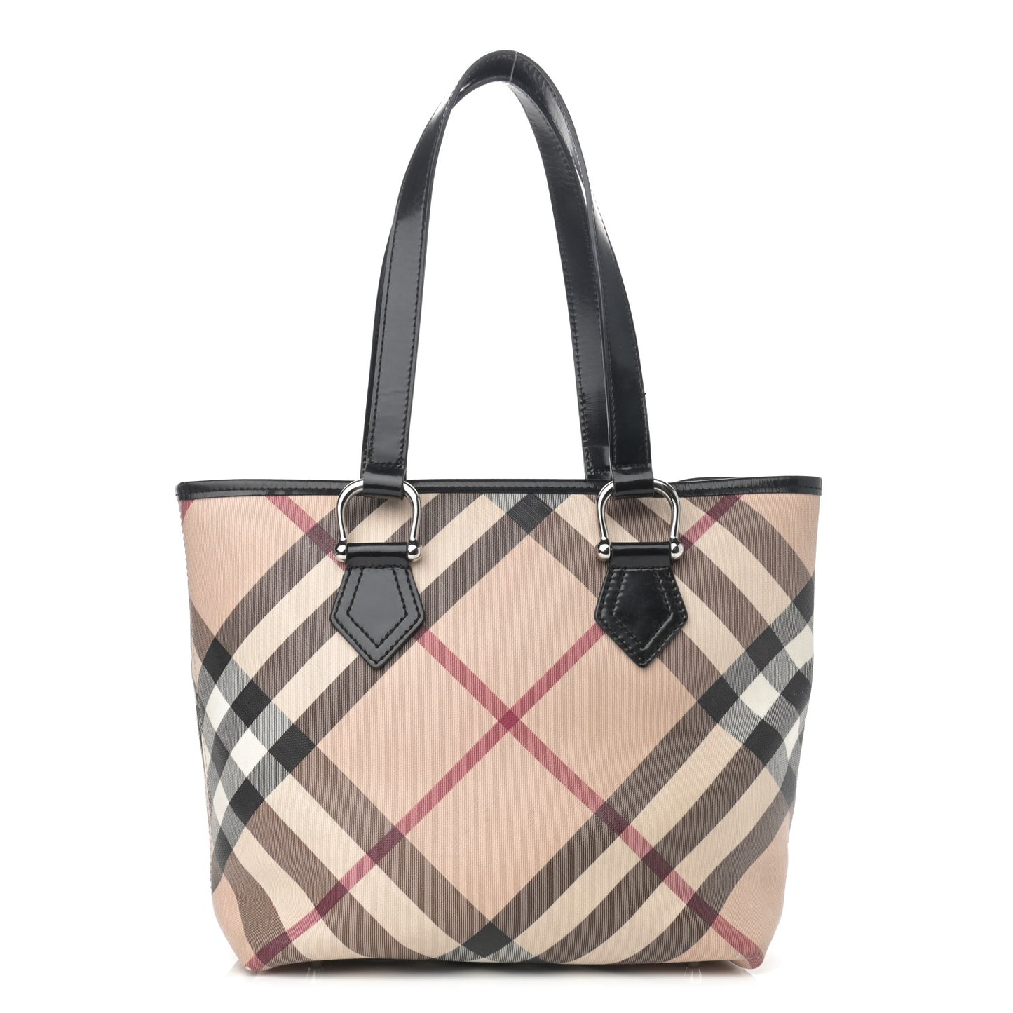 Patent Trim Nova Check Small Nickie Shopper Tote