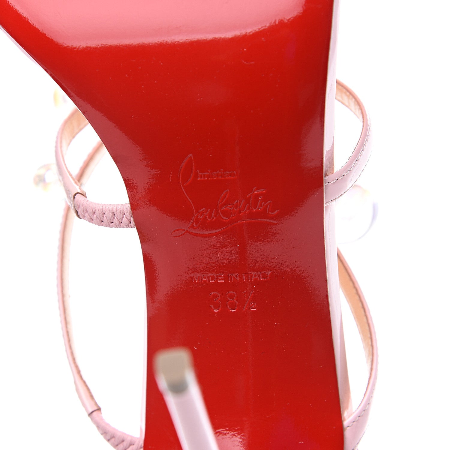 Christian Louboutin Patent Atonana 100 Sandals 38.5 Pompadour Clear 6 of 8