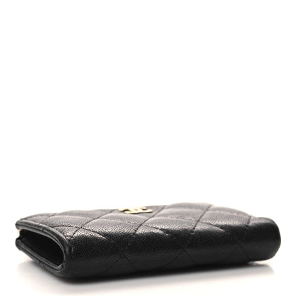 Chanel Iridescent Caviar Quilted Zipped Key Holder Case Black 4 of 8