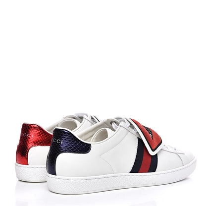 Gucci Calfskin Ayers Blind For Love Embroidered Womens Ace Sneakers 39.5 White 4 of 11