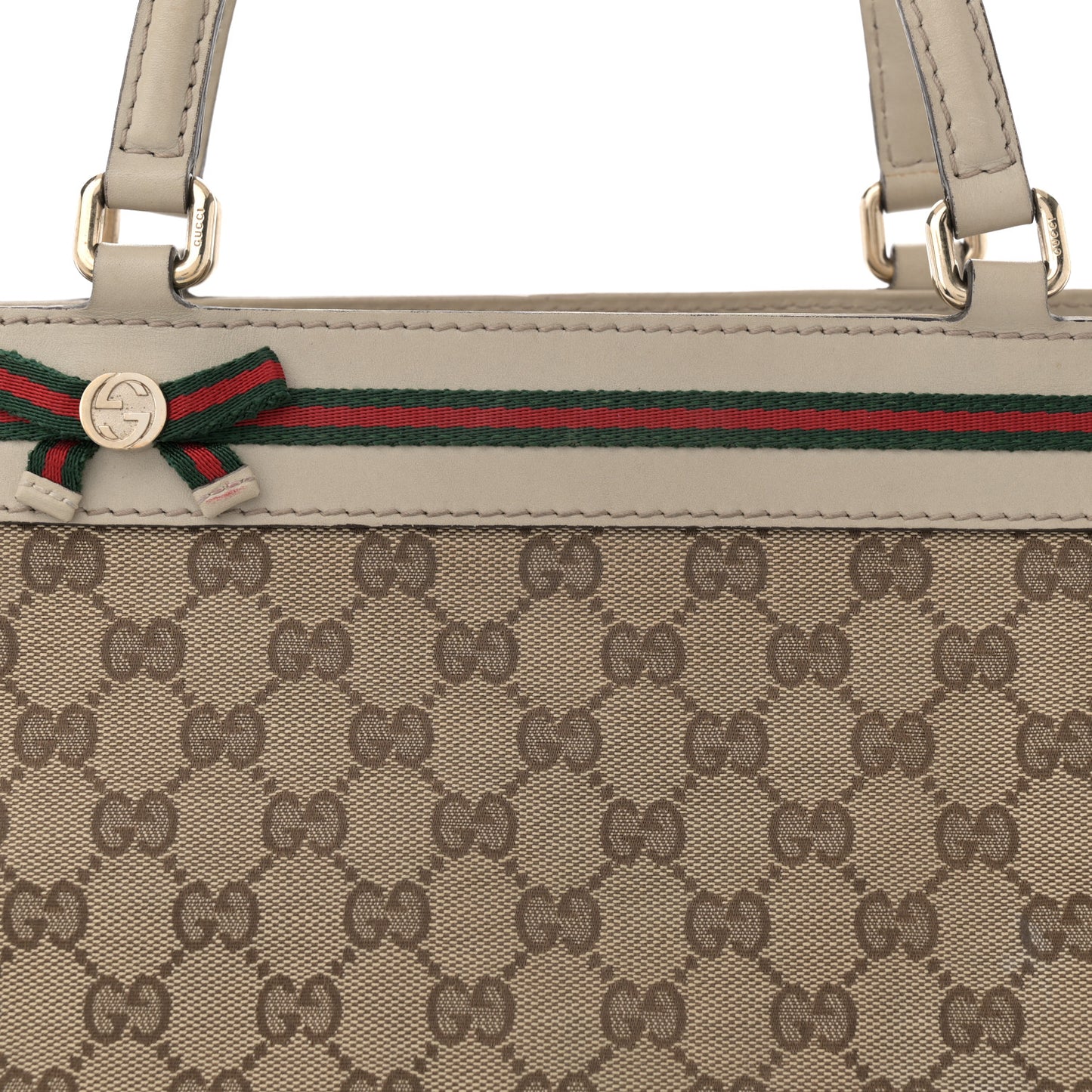 Monogram Web Medium Mayfair Tote Off White