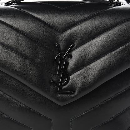 Saint Laurent Calfskin Y Quilted Monogram Small Loulou Chain Satchel Black 9 of 9