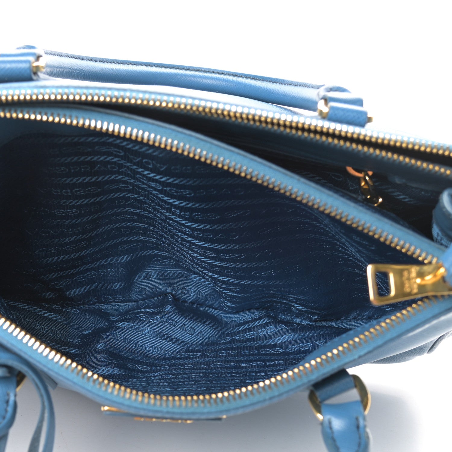 Prada Saffiano Mini Galleria Double Zip Tote Cobalto 7 of 21
