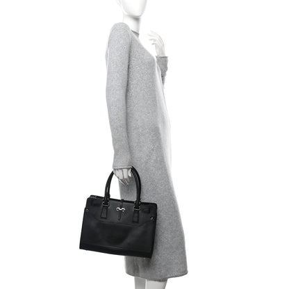 Salvatore Ferragamo Printed Calfskin Briana Tote Black 2 of 10