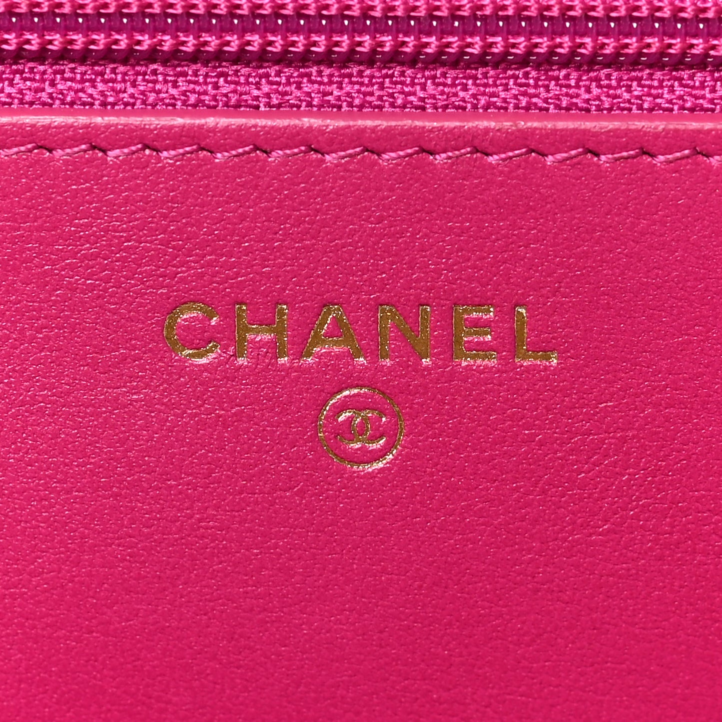 Caviar Quilted Boy Wallet On Chain WOC Fuchsia
