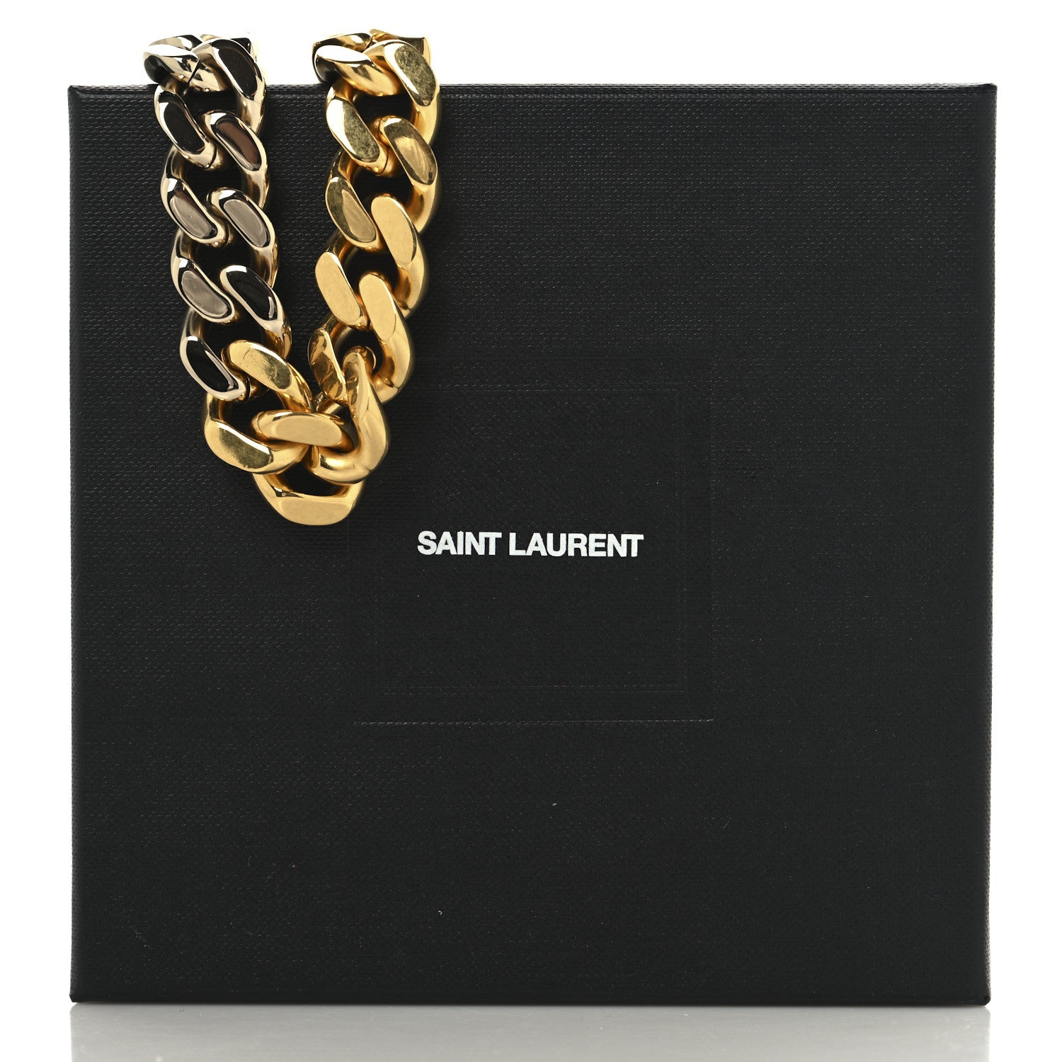 Saint Laurent Metal Curb Chain Necklace Gold Silver 5 of 5