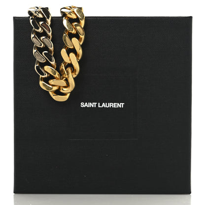 Saint Laurent Metal Curb Chain Necklace Gold Silver 5 of 5
