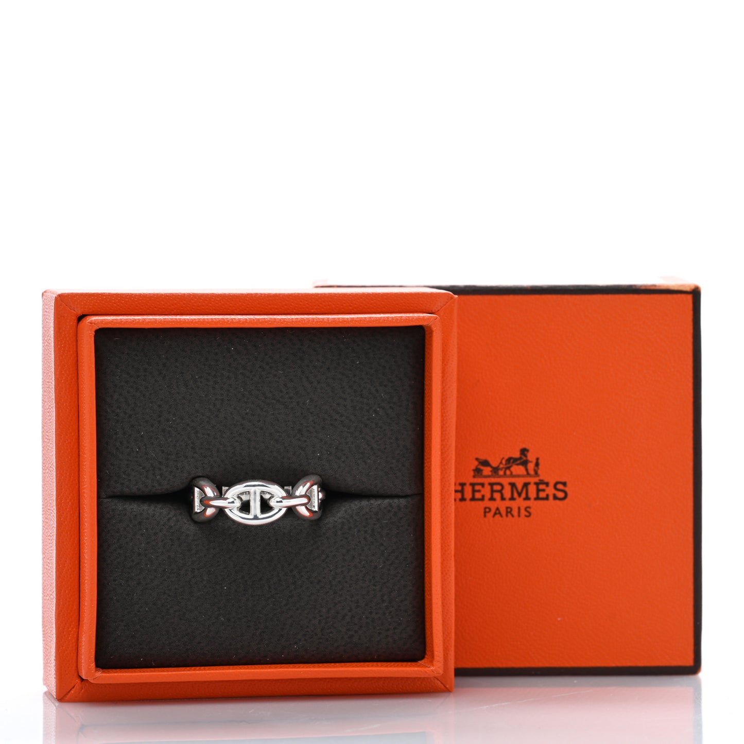 Sterling Silver PM Chaine d'Ancre Enchainee Band Ring 53 6.5