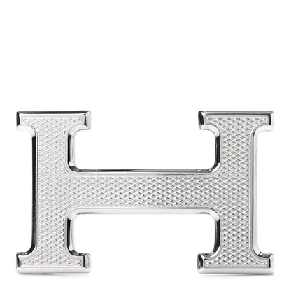 Hermes Palladium Guilloche 32mm H Belt Buckle 1 of 3
