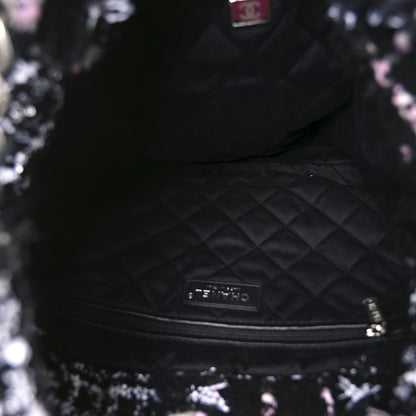 Chanel Tweed Sequin Quilted Chanel 22  Black Pink Multicolor 6 of 11