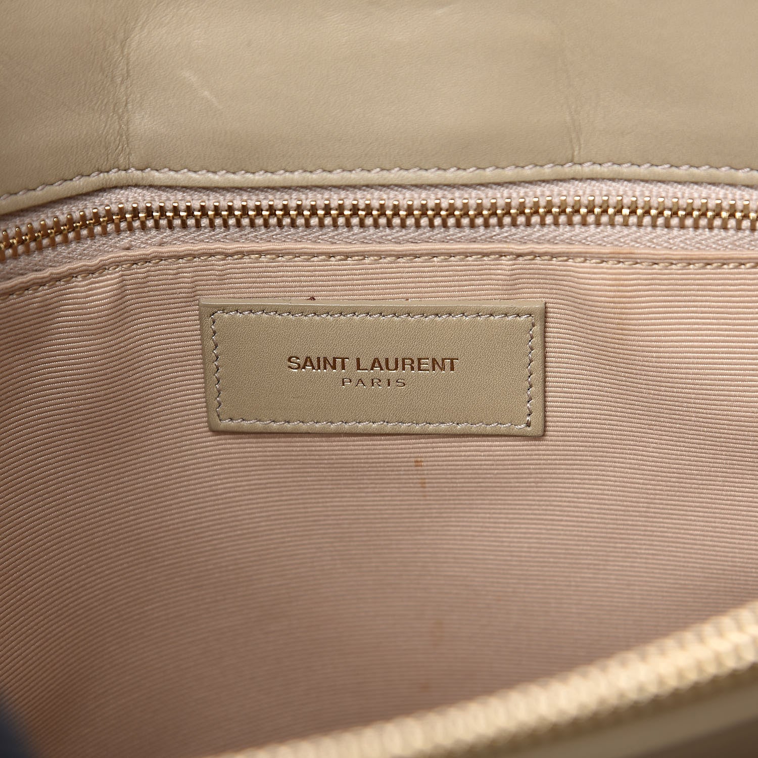 Saint Laurent Lambskin Matelasse Chevron Monogram Shopping Bag Dark Beige 6 of 13