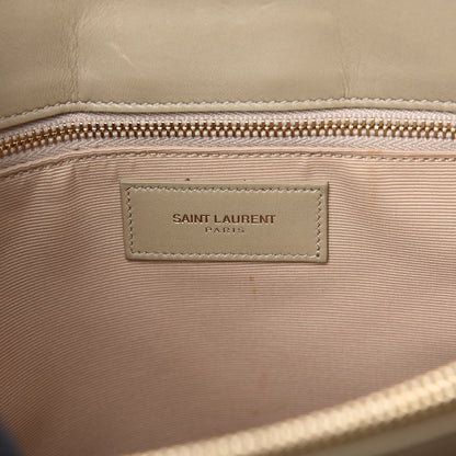 Saint Laurent Lambskin Matelasse Chevron Monogram Shopping Bag Dark Beige 6 of 13