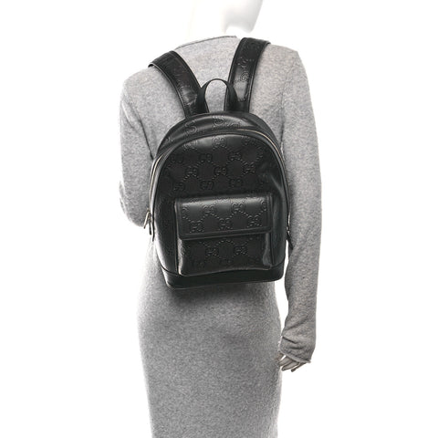 Calfskin GG Tennis Embossed Backpack Black