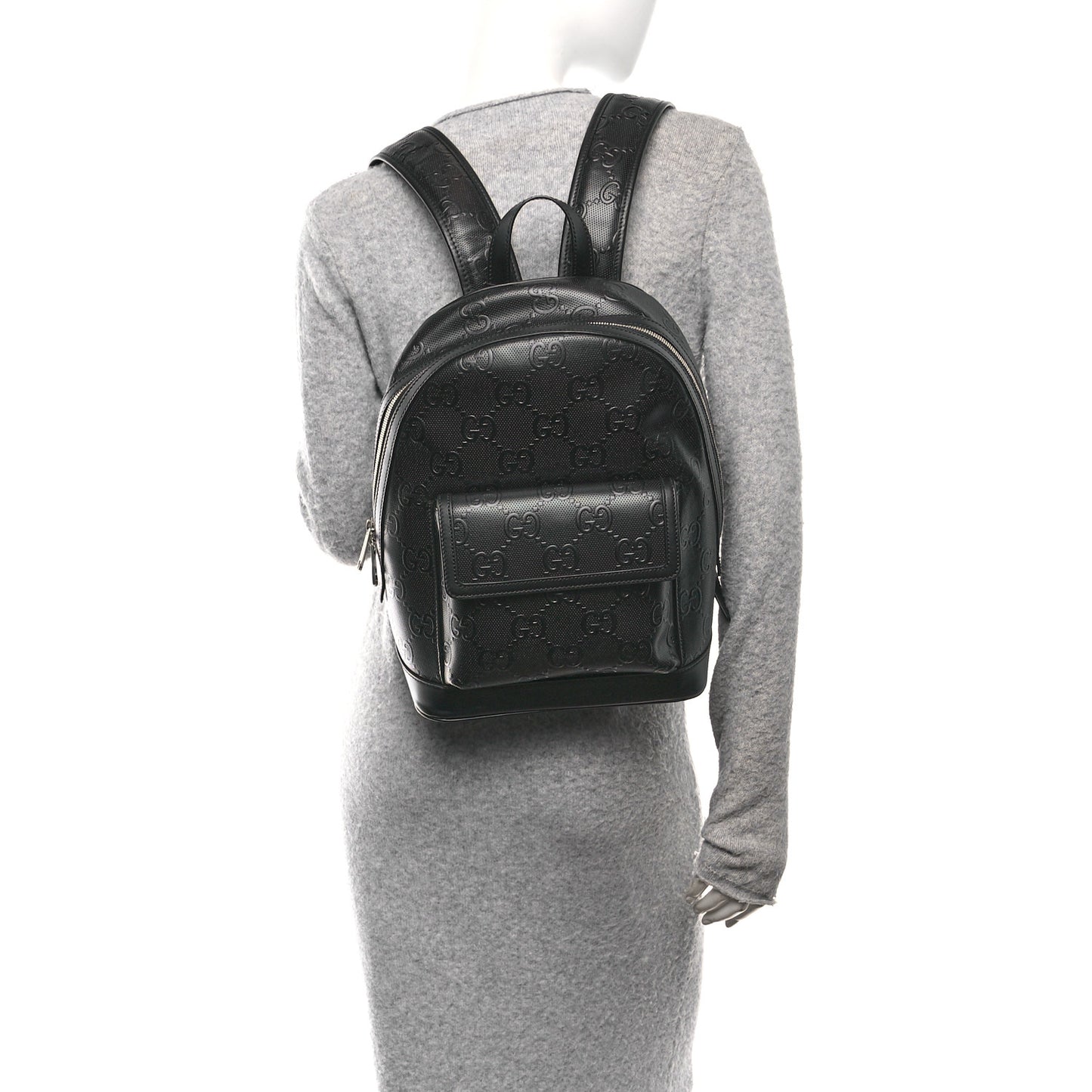 Calfskin GG Tennis Embossed Backpack Black