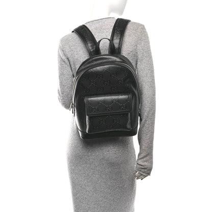 Gucci Calfskin GG Tennis Embossed Backpack Black 2 of 10
