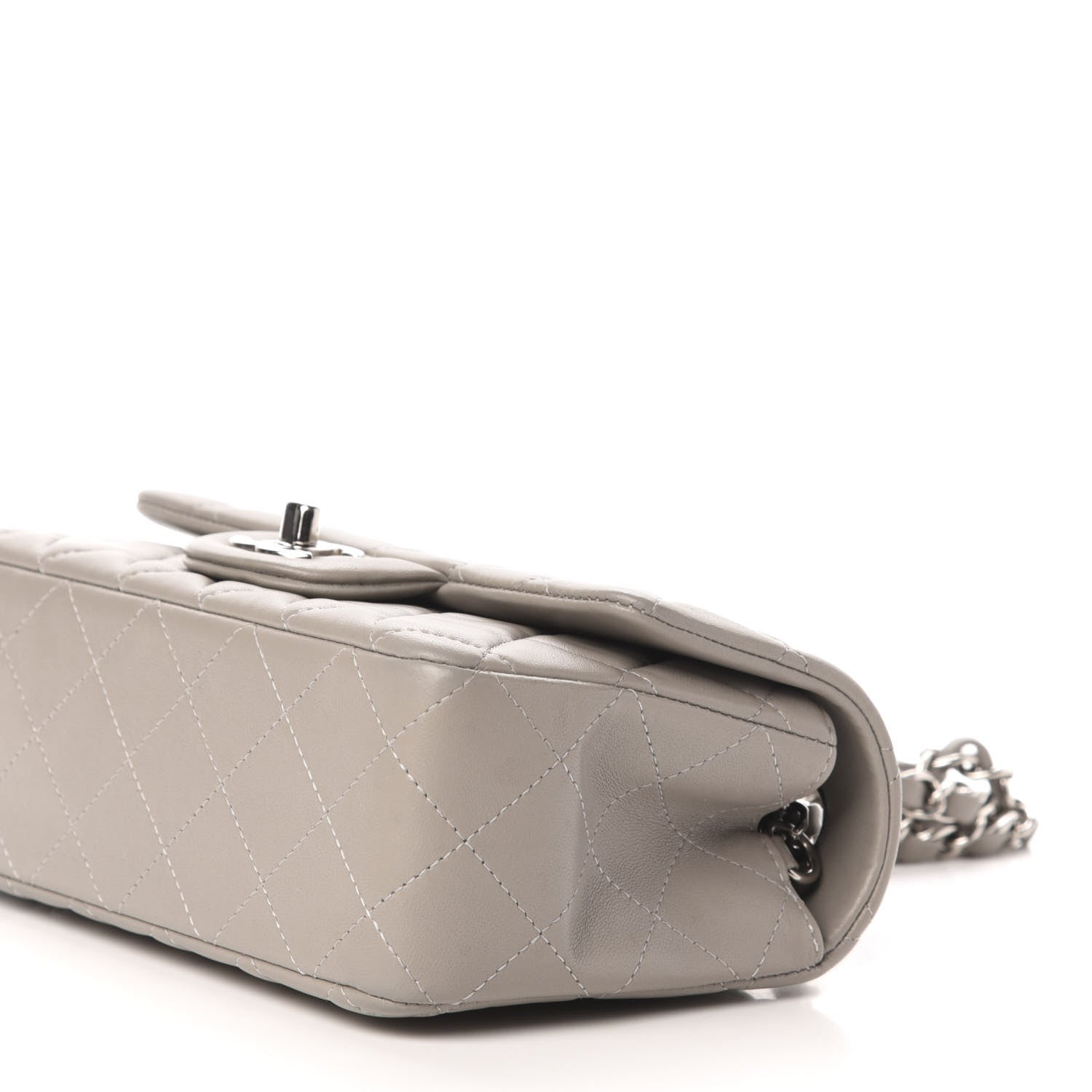 Chanel Lambskin Quilted Mini Rectangular Flap Grey 9 of 11