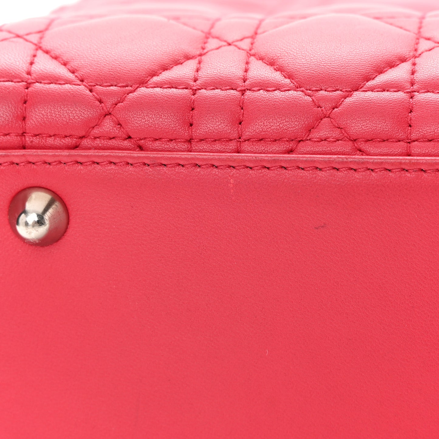 Lambskin Cannage Large Lady Dior Fuchsia