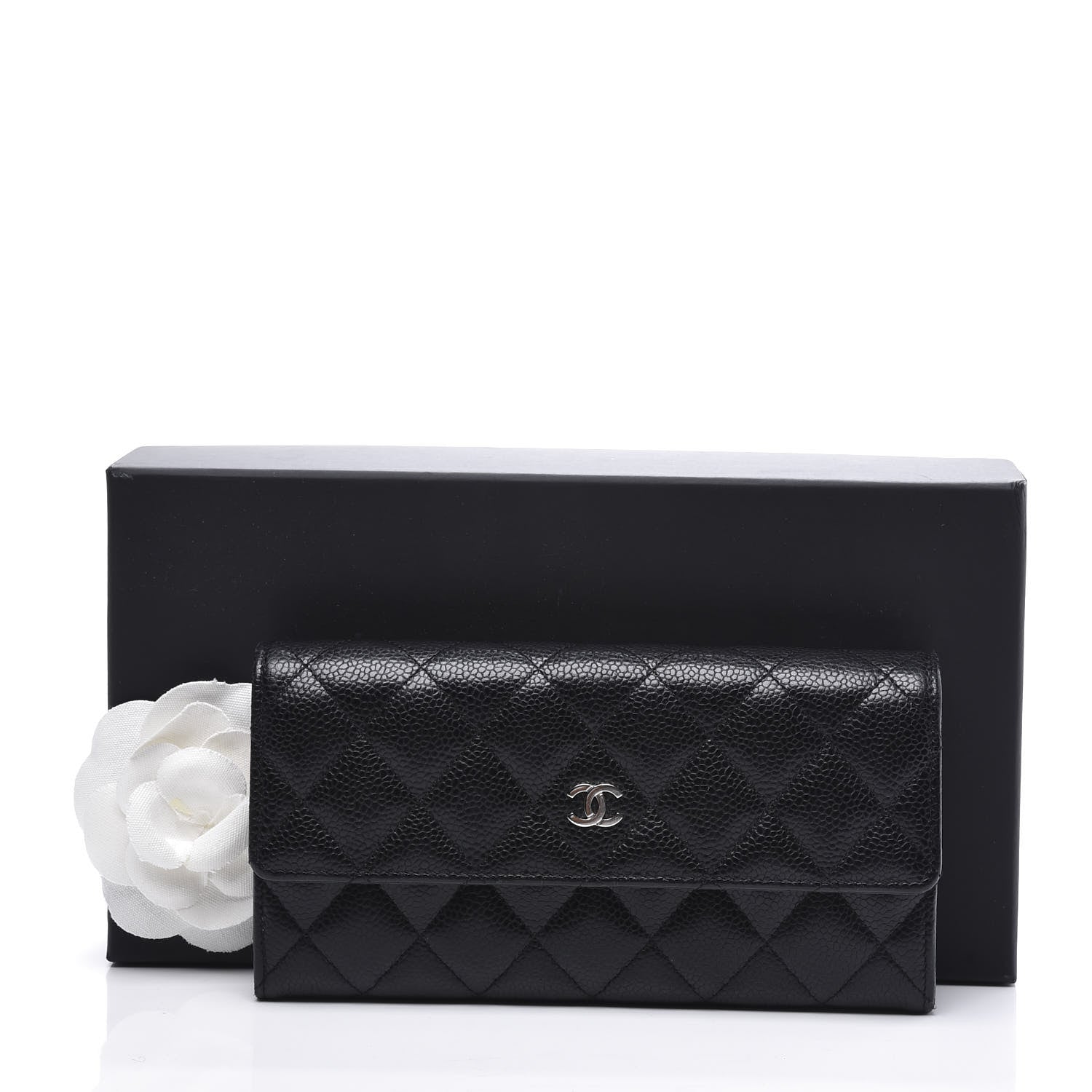 Chanel Caviar Quilted Large Gusset Flap Wallet Black 9 of 9