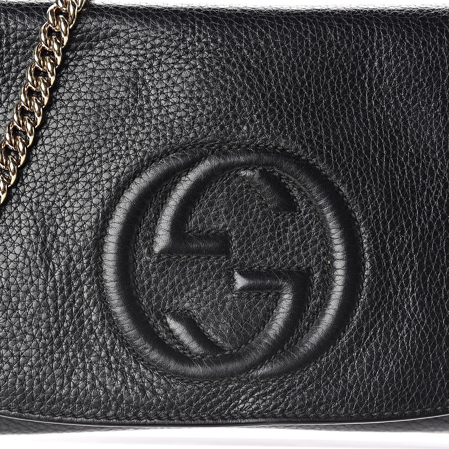 Gucci Pebbled Calfskin Medium Soho Flap Crossbody Black 11 of 11