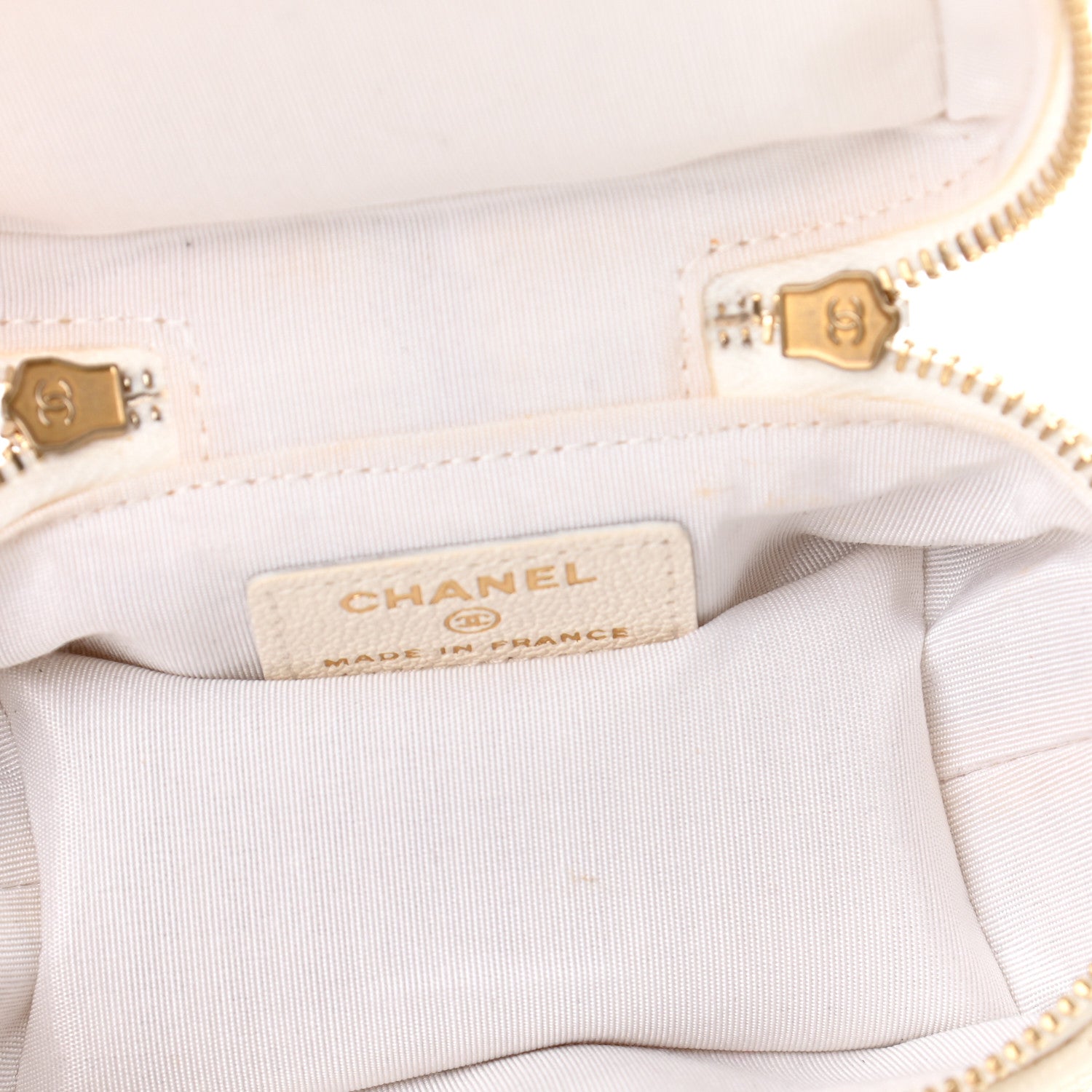 Chanel Caviar Quilted Mini Top Handle Vanity With Chain White 5 of 11