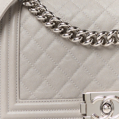 Chanel Caviar Quilted Medium Boy Flap Grey 8 of 11
