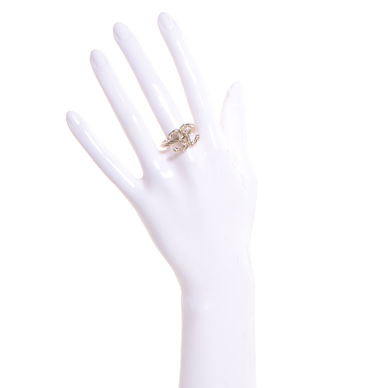 Chanel Crystal Twist CC Ring Light Gold 54 6.75 2 of 6