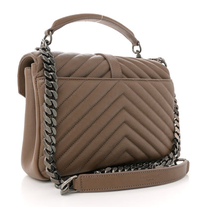 Saint Laurent Sheepskin Matelasse Chevron Monogram Medium College Bag Fard 3 of 10