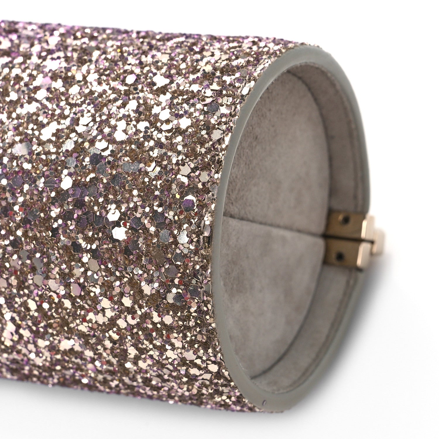 Jimmy Choo Coarse Glitter Trinket Clutch Pink Gold 8 of 9