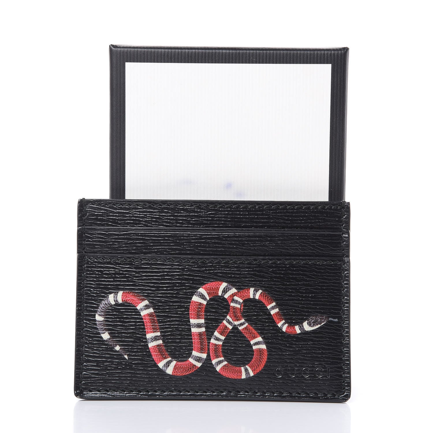 Gucci Calfskin Kingsnake Card Holder Black 8 of 8
