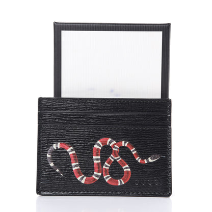 Gucci Calfskin Kingsnake Card Holder Black 8 of 8