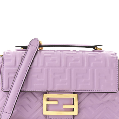 Fendi Nappa FF Embossed Small Midi Chain Baguette Violetta 7 of 9