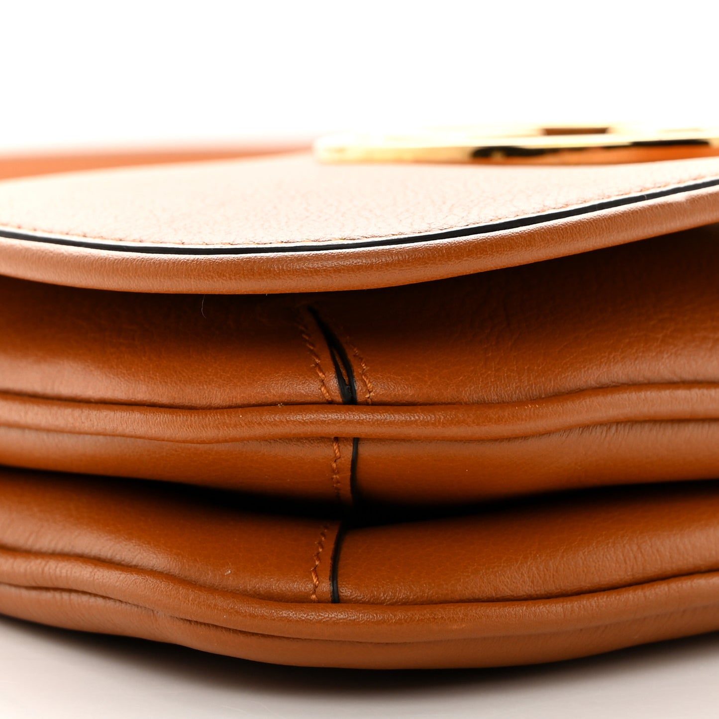 Roxy Calfskin Web Mini Blondie Shoulder Bag Cognac