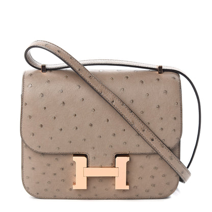 Hermes Ostrich Constance 18 Gris Asphalte 1 of 16