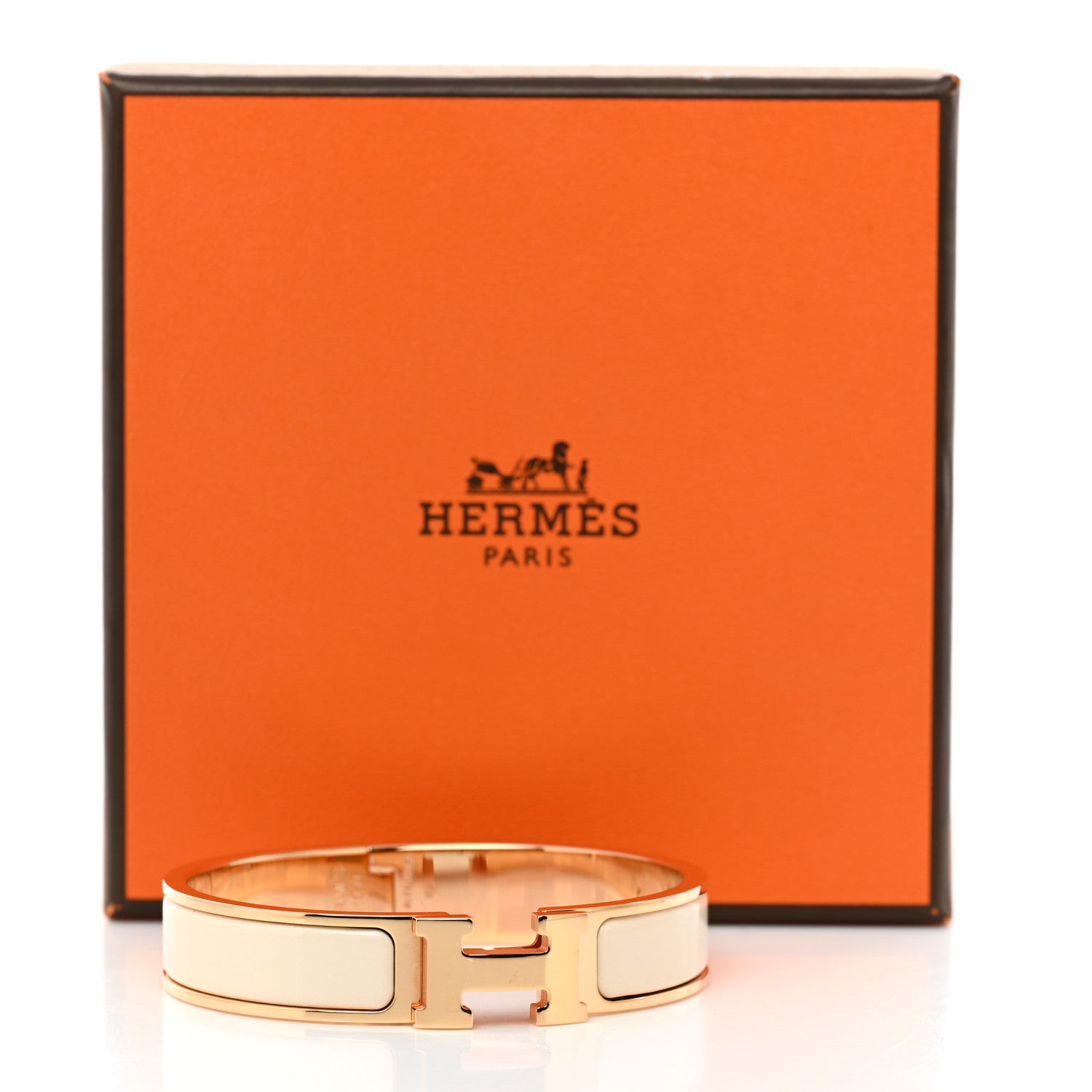 Hermes Enamel Narrow Clic Clac H Bracelet PM Creme 5 of 5