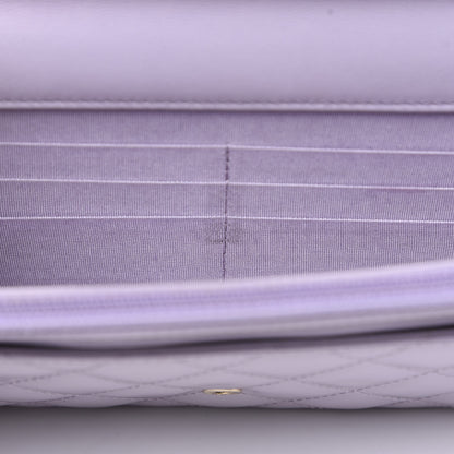 Chanel Patent Calfskin Quilted Boy Wallet On Chain WOC Purple 12 of 14