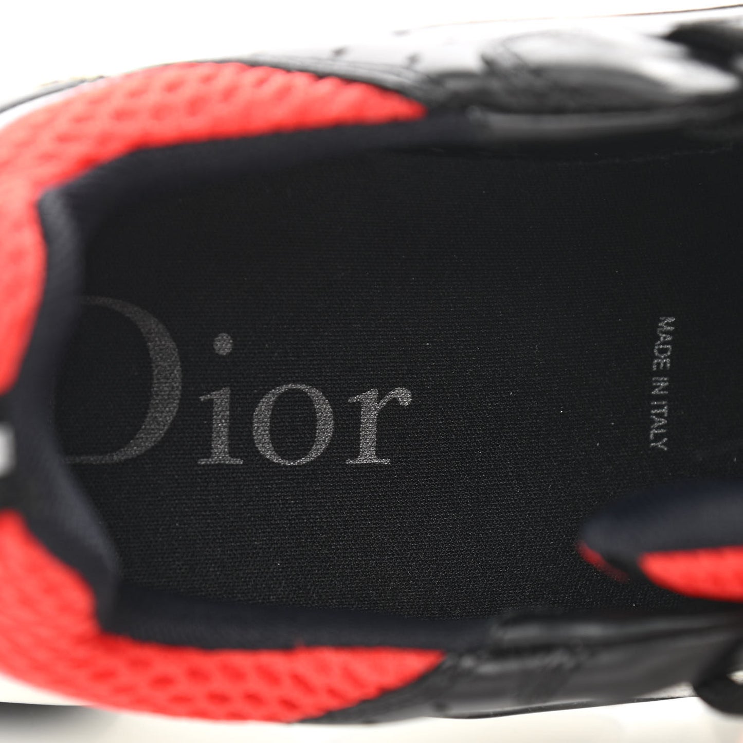 Technical Mesh Calfskin Mens B22 Sneakers 41 Black White Red