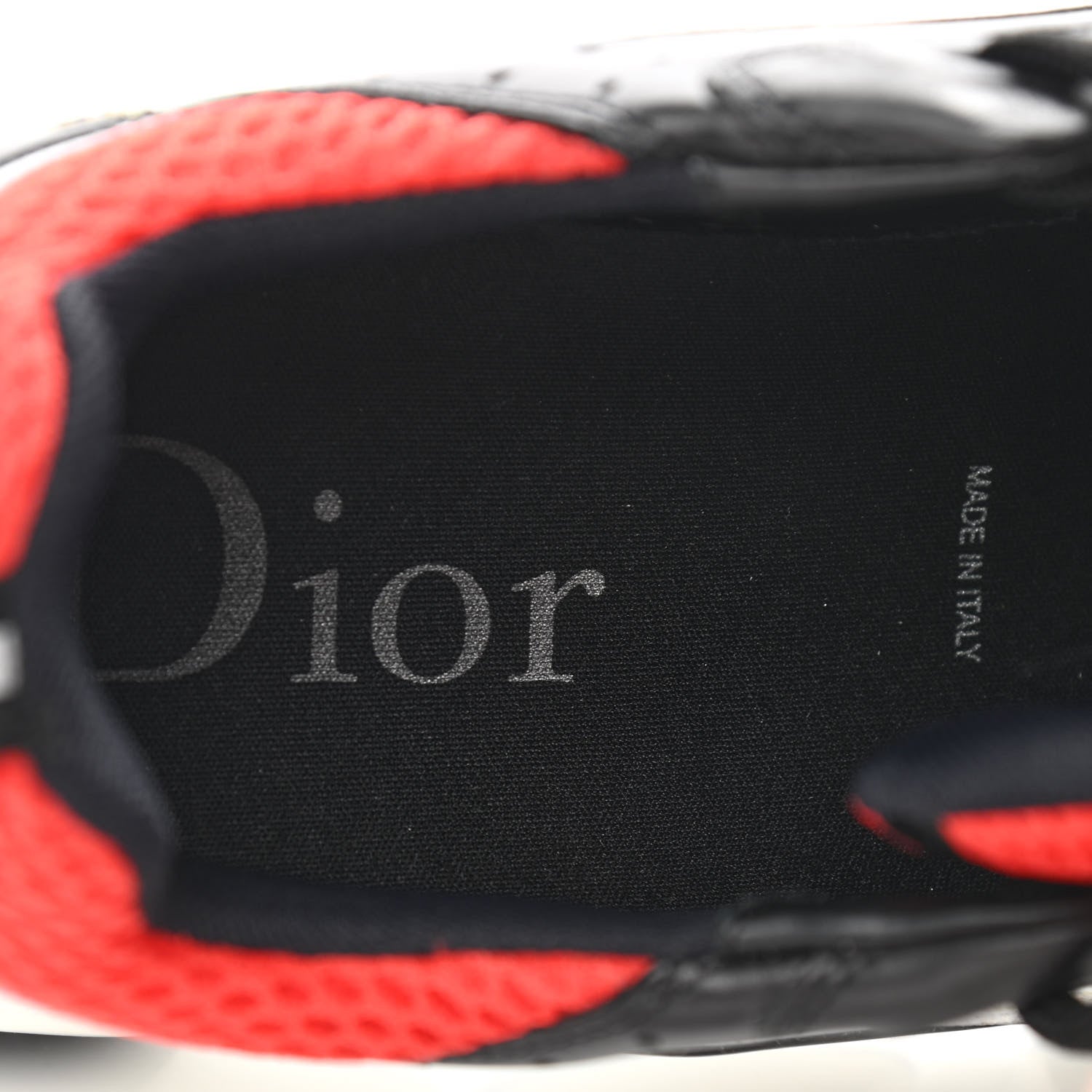 Christian Dior Technical Mesh Calfskin Mens B22 Sneakers 41 Black White Red 7 of 13