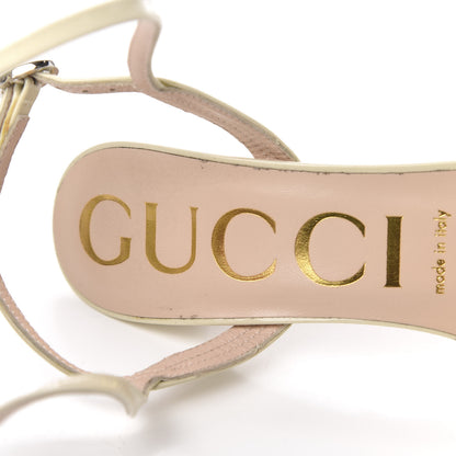 Gucci Vernice Crystal Sandals 37.5 Vintage White 8 of 10