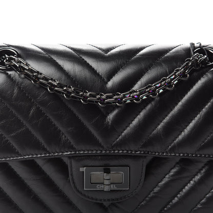 Chanel Aged Calfskin Chevron Quilted 2.55 Reissue Mini Flap So Black 11 of 12