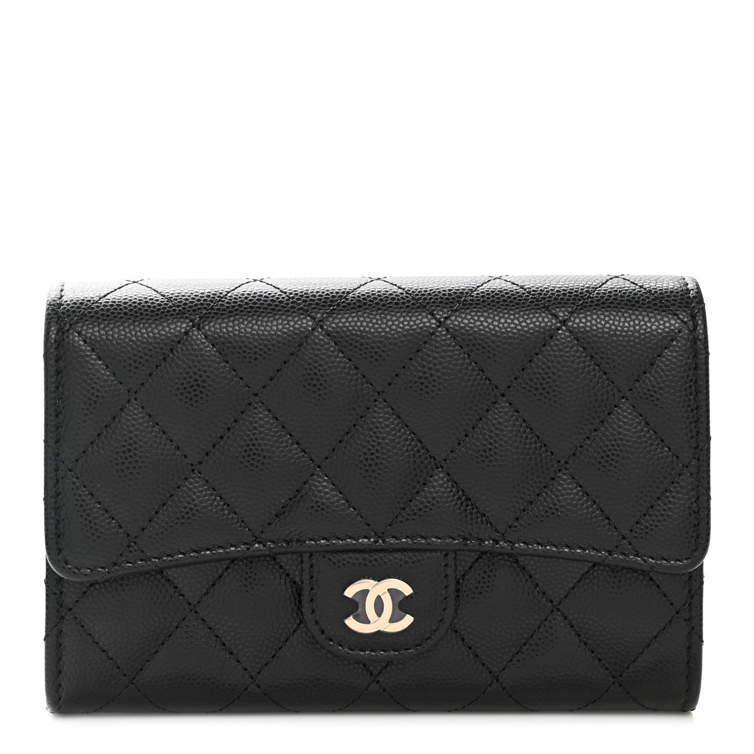 Chanel Caviar Quilted Medium Flap Wallet Black 1 of 9