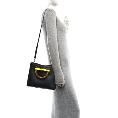 Gucci Calfskin Small Diana Tote Bag Black Yellow Fluo 2 of 11