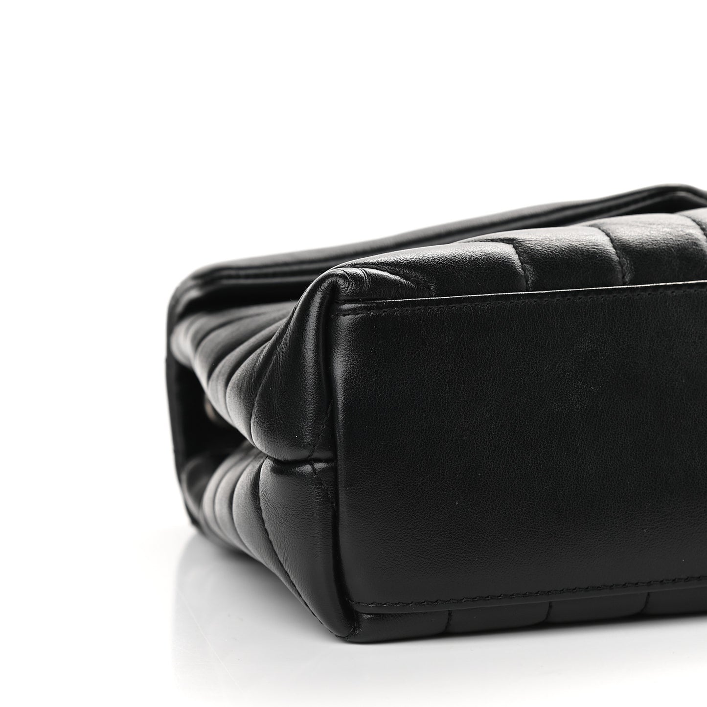 Calfskin Y Quilted Monogram Small Loulou Chain Satchel Black