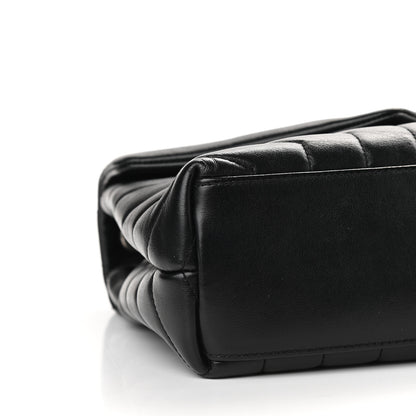 Saint Laurent Calfskin Y Quilted Monogram Small Loulou Chain Satchel Black 7 of 7